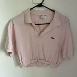 Vintage Reworked Pink Cropped Lacoste Polo